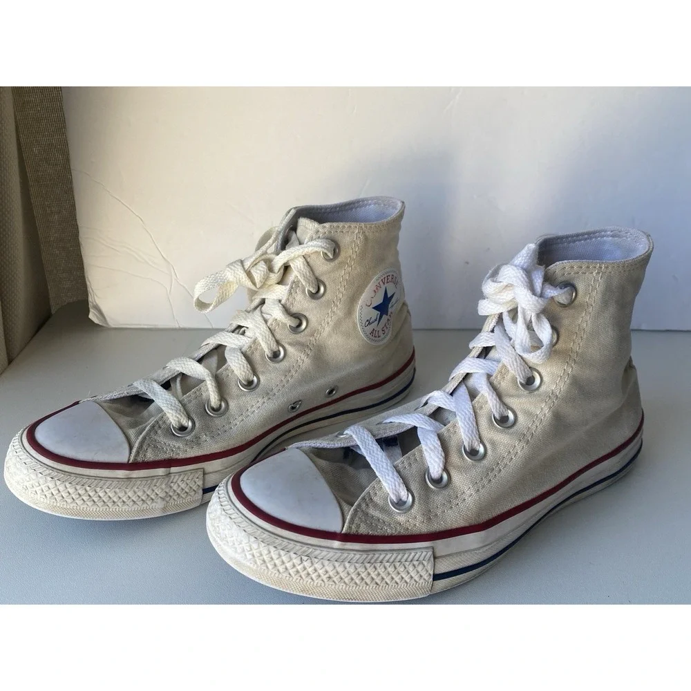 Converse Chuck Taylor All Star High Top Sneakers Unbleached White Womens 6.5